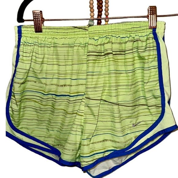 Nike Tempo Shorts Large Green Blue Dri-Fit Running Athletic Lined - Picture 1 of 3